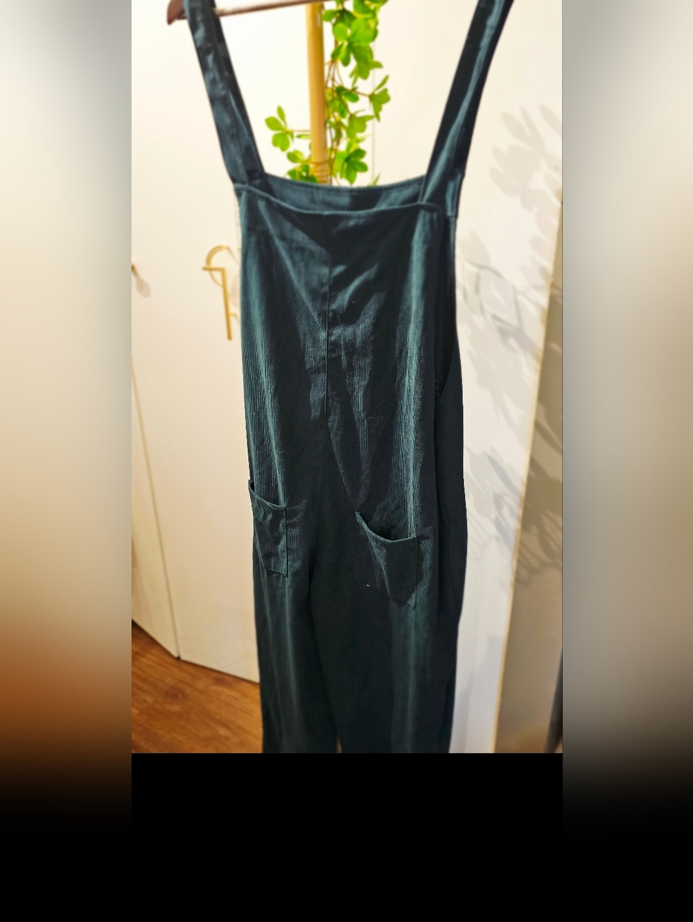 Corduroy Green Loose Fit Overalls